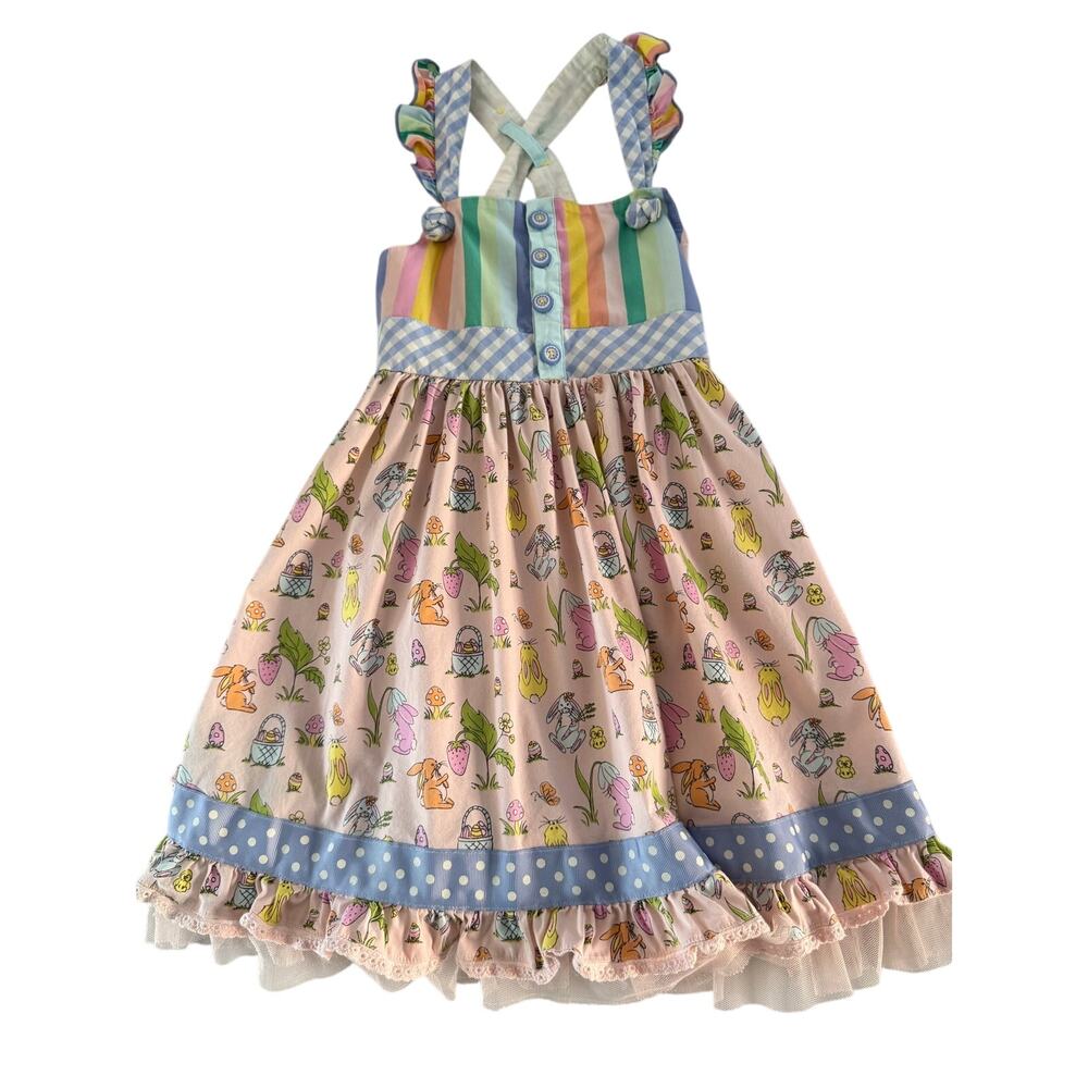 Matilda Jane Easter Bunny Dress Ruffle Trim Girls Size 6